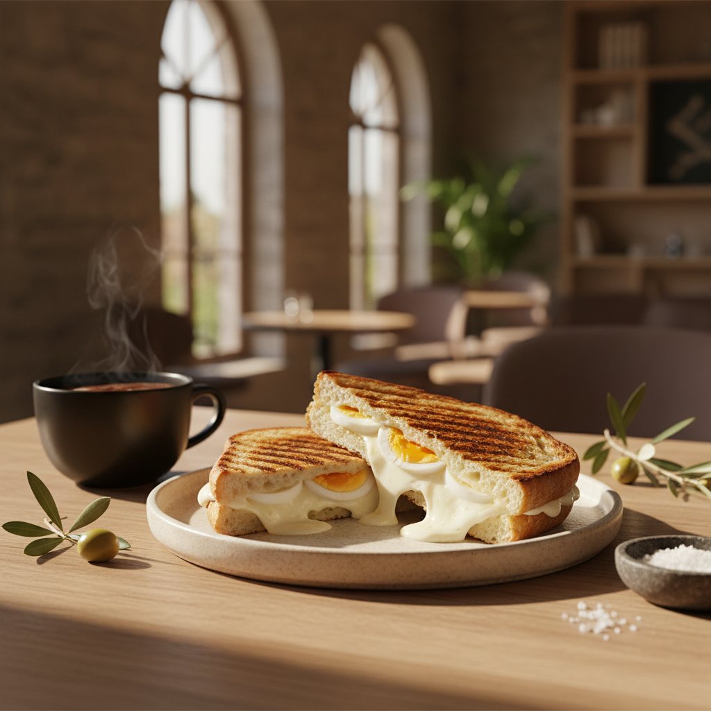 Panini mit Käse und Ei